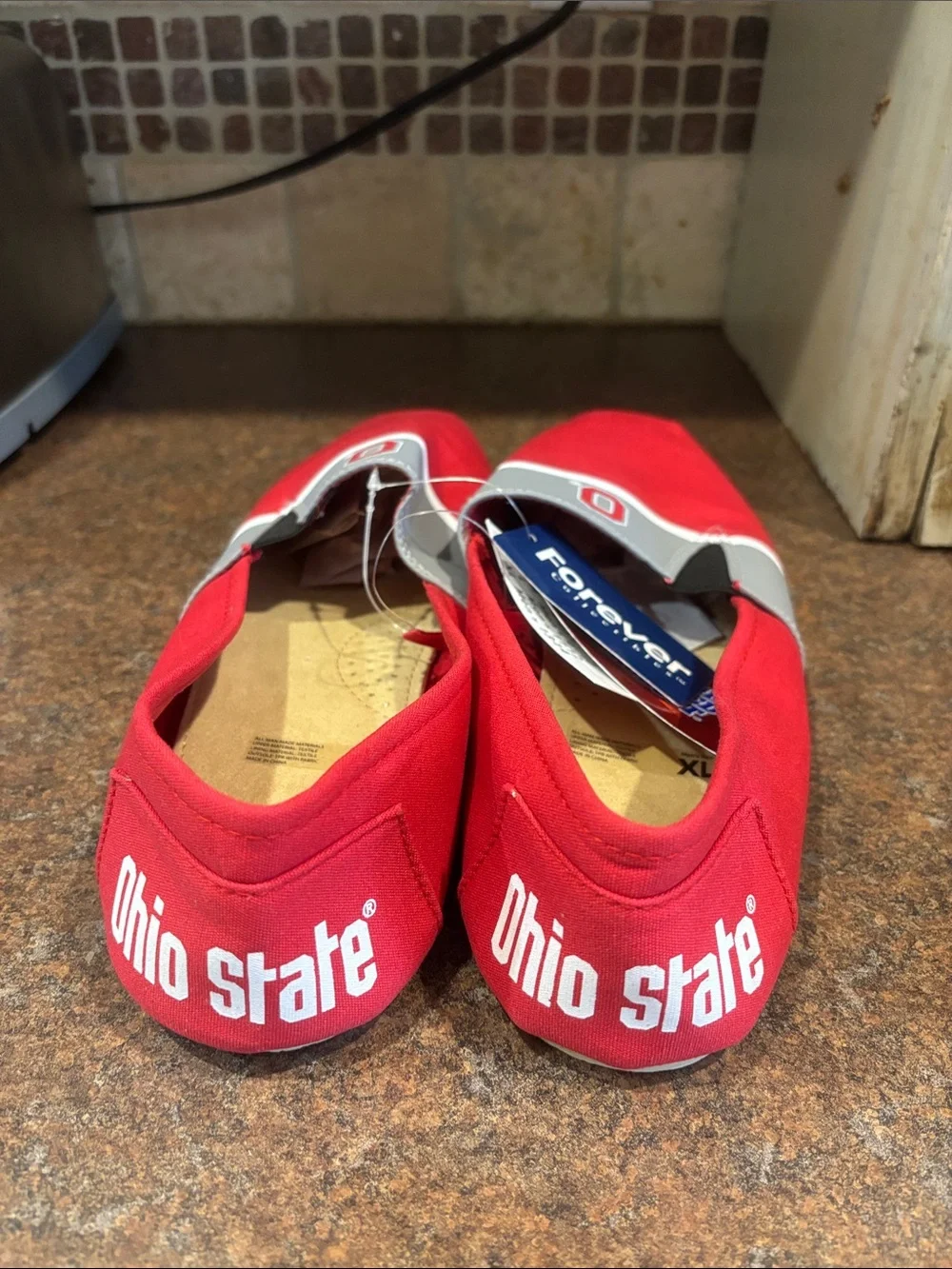 Ohio State Canvas Slip-On Loafers with Gray and White Accents